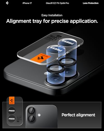 Spigen Camera Lens Protector for iPhone 17/16 Plus/16 - Black - color: Black