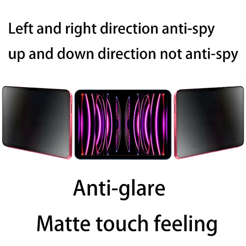 Privacy Anti-Glare Screen Protector Anti-Spy Soft Film Suit for iPad Pro 11 inch 2022/2021 / 2020 (4th/3rd/2nd Generation) Matte Anti-Peeping