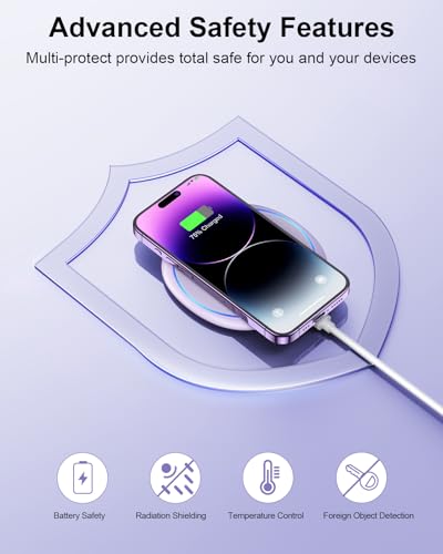 NANAMI 10W Max Wireless Charger Pad for iPhone, Samsung and Other Devices - color: Purple