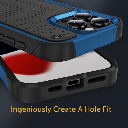 Designed for iPhone 16 Pro Max Case 2 in 1 Gift Militay Grade Drop Protective Rugged Heavy Duty Cover Shockproof Case for iPhone 16 Pro Max Phone Case for Women Men Boy Girl (Blue) - color: Blue