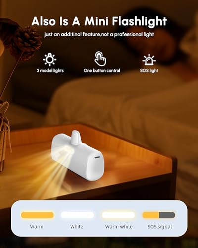 Little Power Bank Portable Charger for iPhone, 15W PD Fast Charging 5000mah External Battery Charger [0%-100%] Compatible with iPhone 14 Pro Max/13/12/11/XR/XS Max/6s/6s Plus/12mini/EarPods-White - color: White