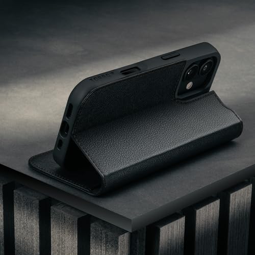 TORRO Leather Case Compatible with iPhone 17 6.3" 2025 - Premium Leather Wallet Flip Case with Kickstand and Card Slots (Compatible with Official MagSafe Chargers) - Black - color: Black, size: iPhone 17