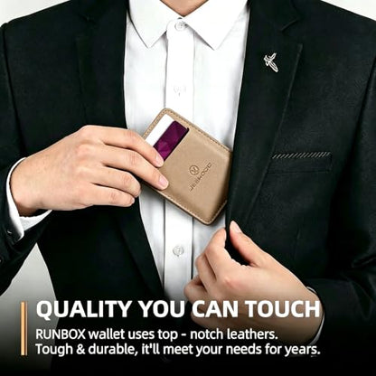 WJX MagSafe Magnetic Phone Wallet, RFID Slim 6 Card Holder with Cash Slot & Clear ID Window, Mini Gift‑Ready Wallet for Google/Samsung/iPhone 17/16/15/14/13/12 Series, Brown - color: E-Brown