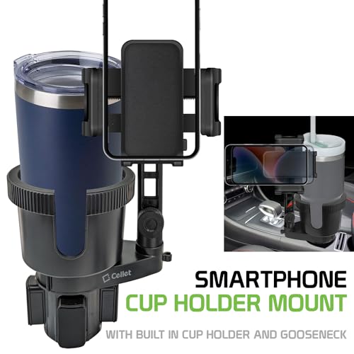 Cellet Car Cup Holder Phone Mount, Phone Holder Mount Cradle Universal Adjustable Compatible for All Smartphones Apple iPhone, Samsung Galaxy Note, LG, Moto Google Pixel (Extra Cup) - style: Extension Cup Holder