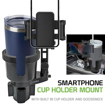Cellet Car Cup Holder Phone Mount, Phone Holder Mount Cradle Universal Adjustable Compatible for All Smartphones Apple iPhone, Samsung Galaxy Note, LG, Moto Google Pixel (Extra Cup) - style: Extension Cup Holder