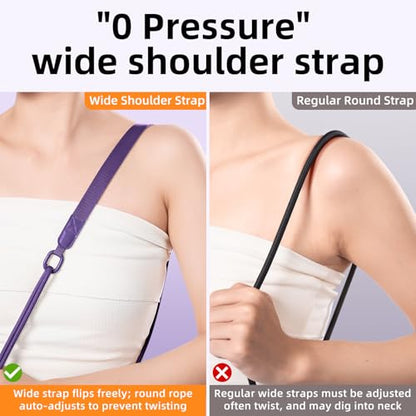 Phone Lanyard Crossbody & Neck, Adjustable Wide Strap with Anti-Loss Lock for iPhone Samsung - Universal Hands Free - color: Dark Purple