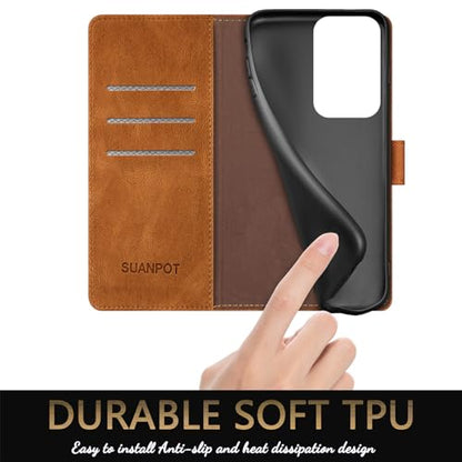 SUANPOT for Motorola Moto G Power 5G 2024 6.7" Wallet case with RFID Blocking Credit Card Holder,Flip Book PU Leather Protective Cover Women Men for Power 5G 2024 Phone case Light Coffee - color: Light Coffee