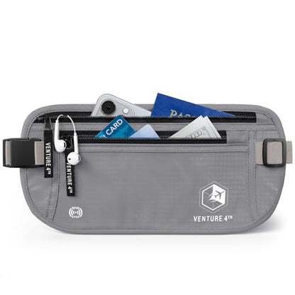 VENTURE 4TH Travel Money Belt, RFID Blocking Passport Holder - Silver - color: Silver