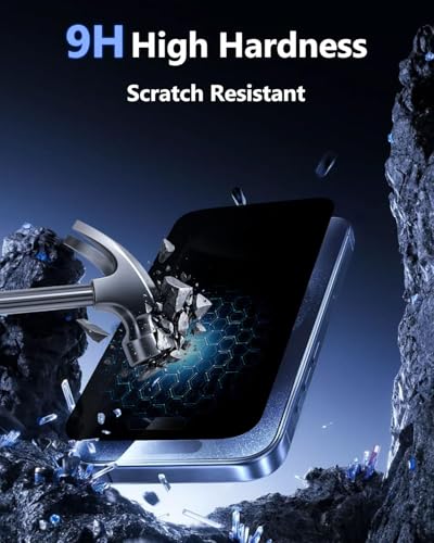 360° Privacy Screen Protector for iPhone 17 Pro Max, 2 Pack Anti-Spy 9H