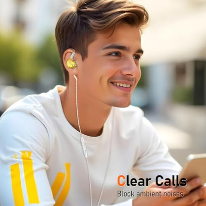 Audiovance Vibes 202ML HiFi Wired Earbuds for iPhone 14/13/12/11/X, Pro Max - color: 5-Yellow