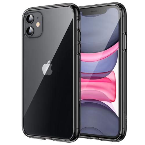 JETech Case for iPhone 11, Anti-Yellowing, Black | Shockproof Protection, Scratch Resistant Hard PC Back, Durable Transparent TPU Bumper - color: Black