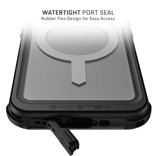 Ghostek Nautical Waterproof Apple iPhone 15 Pro Case with Holster Belt Clip - Screen & Camera Protector, MagSafe Compatible, Rugged Heavy Duty (6.1 Inch, Clear) - color: Clear, size: iPhone 15 Pro