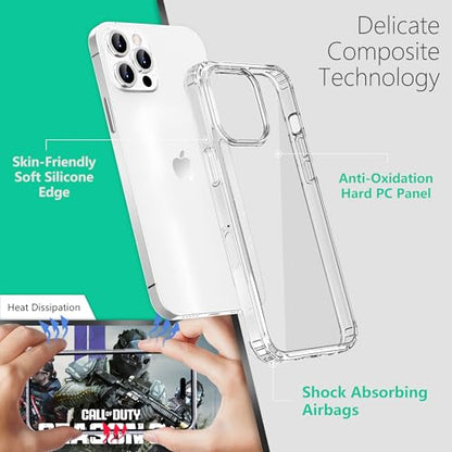 ONES for iPhone 16 Pro Max Slim Case Clear, [PC + TPU Hybrid][Military-Grade Drop Protection][Anti-Yellowing], Shockproof Silicone Hard Cover, Transparent Case - color: HD Highly Clear, size: iPhone 16 Pro Max