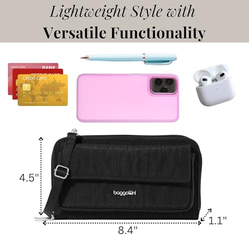 Baggallini Rfid Phone Wallet Crossbody - color: Black