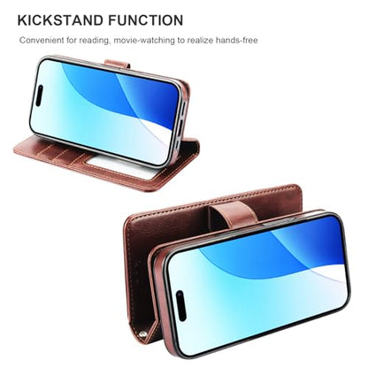 Bocasal for MagSafe Wallet Case Card Holder for iPhone 16, Brown - color: Brown for MagSafe