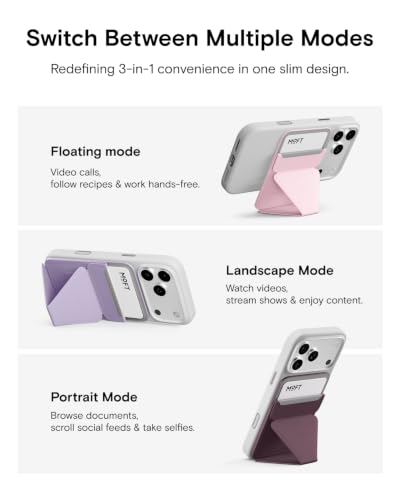 MOFT Snap-on Phone Stand & Wallet AERA, MagSafe Wallet, Slim Card Holder - color: Peach Pink, size: AERA