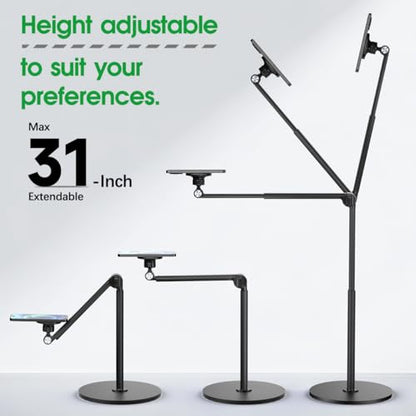 Magnetic Overhead Phone Stand for Desk, 2-Section Telescoping