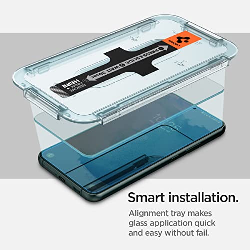 Spigen GlasTR EZ FIT Tempered Glass Screen Protector for Galaxy S22 Plus | 9H+ Tempered glass, Scratch resistance, Auto-align tray, Lab-tested 100% clarity, Original touch, Case-friendly, 2 Pack