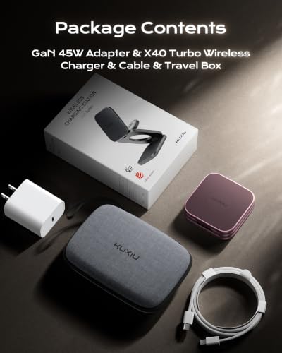 KU XIU Qi2.2 25W Magnetic Wireless Charger for iPhone 18 Pro Max, Foldable 3 in 1 Travel Charging Station for iPhone 18-12, 5W for Apple Watch & AirPods, Aluminum Alloy Design, 45W Adapter, Burgundy - color: Burgundy