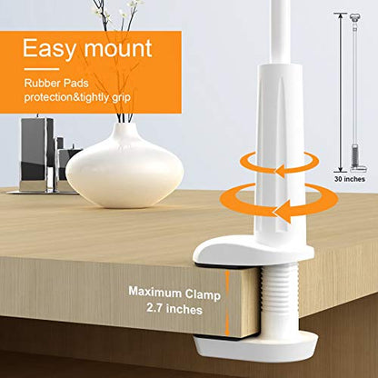 Phone Holder Bed Gooseneck Mount - Flexible Arm 360 Mount Clip Adjustable Bracket Clamp Stand Compatible with Cell Phone 11 Pro XS Max XR X 8 7 6 Plus 5 4, Samsung S10 S9 S8 for Bedroom Desk - color: White