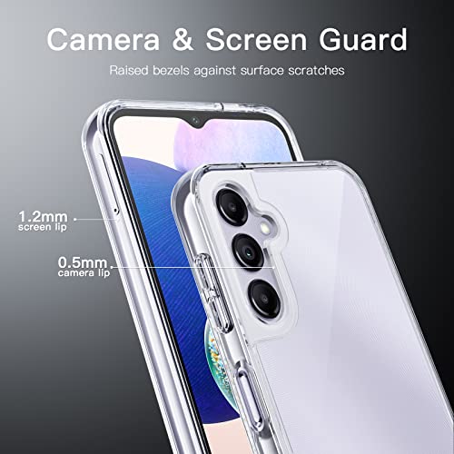 JETech Case for Samsung Galaxy A14, Anti-Yellowing, Clear | Shockproof Protection, Scratch Resistant Hard PC Back, Durable Transparent TPU Bumper - color: Clear, size: Galaxy A14