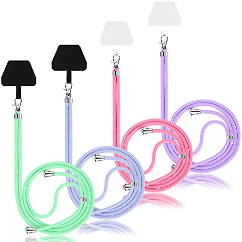 Weewooday 4 Pcs Phone Lanyard Crossbody Phone Strap, Solid Color Series - color: Solid Color Series