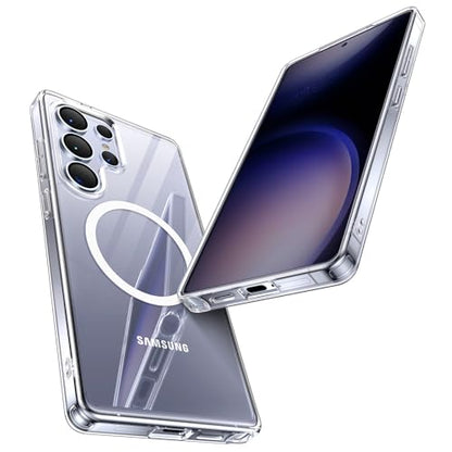 Maledan for Samsung Galaxy S25 Ultra Case Crystal Clear - Compatible with Magsafe S25 Ultra Case Transparent Slim Magnetic Samsung S25 Ultra Case Military Shockproof Accessories, Anti-Yellowing Clear - color: Crystal Clear