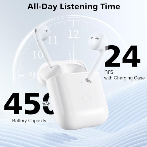 Wireless Charging Case Compatible with AirPod 1 2, Air Pods 1 2 Charger Case Replacement with Bluetooth Pairing Sync Button, No Earbuds,White - color: Air Pod Charging Case