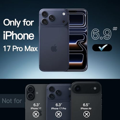 JETech Case for iPhone 17 Pro Max, Anti-Yellowing, Deep Blue | Shockproof Protection, Scratch Resistant Hard PC Back, Durable Transparent TPU Bumper - color: Deep Blue, size: iPhone 17 Pro Max