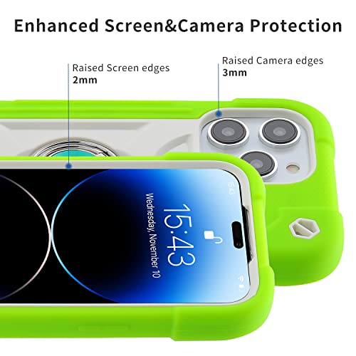 MARKILL Compatible with iPhone 14 Pro Case 6.1 Inch with Built-in Ring Stand, Military Grade Drop Protection Full Body Rugged Heavy Duty Case 3 in 1 Protective Durable Cover - color: Guava, size: iPhone 14 Pro 6.1"