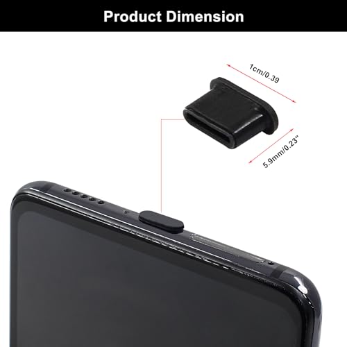 Jiozermi Silicone USB C Anti Dust Plugs, Black, 20Pcs - color: Black, size: 20 Pcs