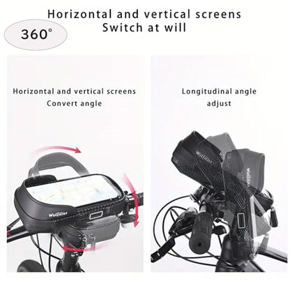 WOLFILIST Phone Holder for Bike/E-Bike, Bicycle Handlebar/Top Tube Bag