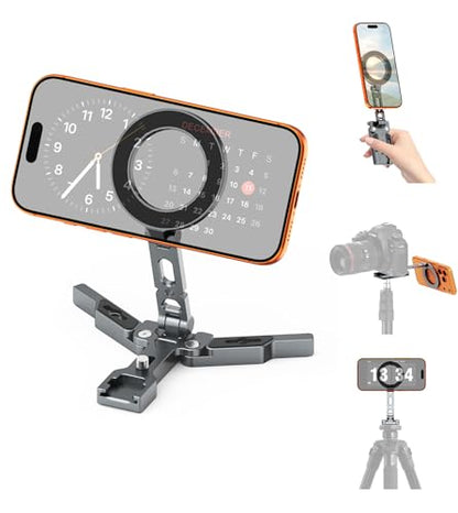 Magnetic Phone Tripod Stand for MagSafe,Aluminum Foldable Phone Holder