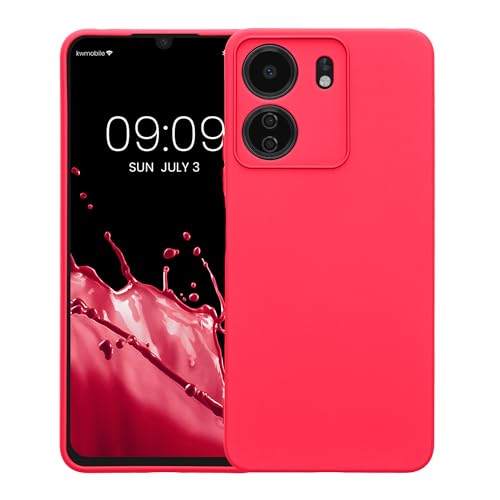 kwmobile Case Compatible with Xiaomi Poco C65 / Redmi 13C Case - Protective Slim TPU Cover with Soft Matte Finish - Neon Pink - color: neon pink