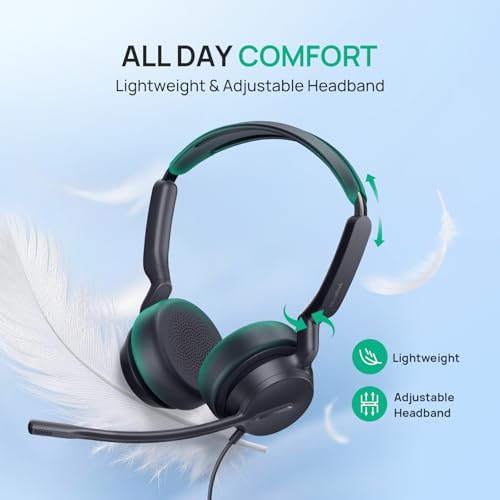Yealink UH42 SE Wired Headset, USB-A/C & 3.5mm,in-Line Controls, On-Ear - color: Dual-Ear (UC), size: 3.5mm & USB-C/A