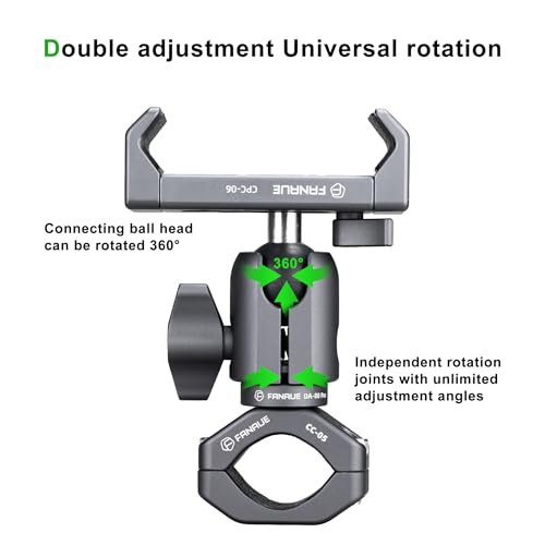 FANAUE Single Socket Arm with Handlebar Clamp Mount U-Bolt Base Compatible with RAM Mounts 1 Inch Ball Head and Bike Motorcycle Phone Holder, Can be Installed on 0.87-1.26" Diameter Rail Round Rod.