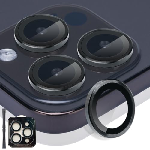 Camera Lens Protector for iPhone 14 Pro/14 Pro Max, Black - color: Black