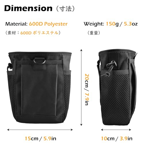TRIWONDER Tactical Cigarette Pouch Molle Small Military Bag Battery Cigarette Case EDC Utility Card Holder Lighter Slot Mini Cigar Waist Pack - color: 13 Black - 2 Pack