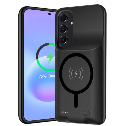 MAXBEAR Battery Case for Galaxy A57, Upgraded 12000mAh Portable Protective Wireless Charging Case Compatible with Galaxy A57 5G (6.7 inch) Rechargeable Extended Battery Pack Charger Case (Black) - size: Galaxy A57