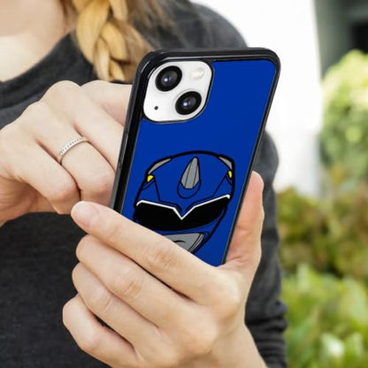 Power Rangers Blue Ranger Helmet Protective Slim Fit Plastic Bumper Case - color: iPhone 13 (Fits 6.1 Inch Display)
