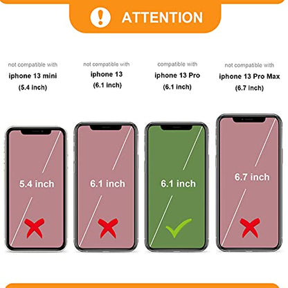 Bocasal Detachable Wallet Case Card Holder for iPhone 13 Pro, Black - color: Black