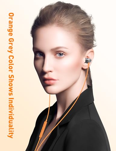 iMangoo for Apple MFi-Certified Wired Earbuds for Lightning Headphones - color: Orange