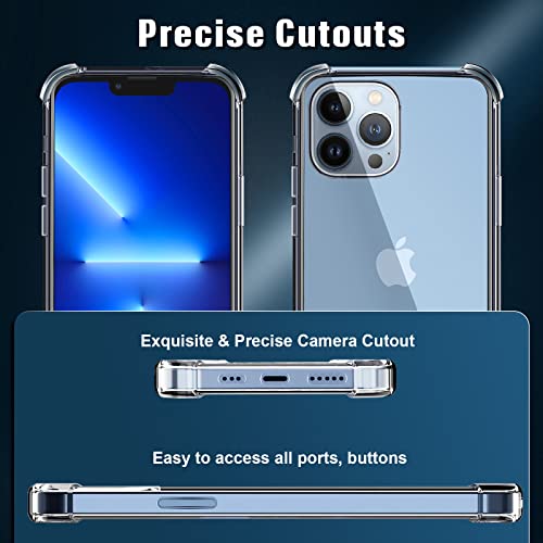 5 in 1 Clear Case for iPhone 13 6.1-Inch, with 2 Screen Protector and 2 Camera Lens Protector, 9H Edge Protection Tempered Glass Film, Shockproof Drop Transparent Protection Cover - size: iPhone 13