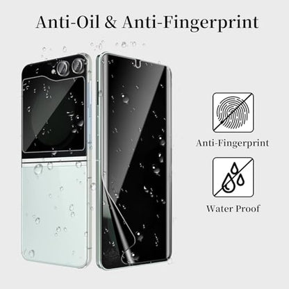 [1 Set] for Samsung Galaxy Z Fold 7 Privacy Screen Protector, Inner Anti-Spy Screen TPU Flexible Film + Back Privacy Glass Screen Protector Tempered Glass + Camera Lens Protector, Case Friendly - size: Galaxy Z Fold 7