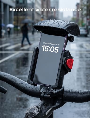 Motorcycle Phone Mount-1s Auto Lock & Vibration Dampener, Anti-Shake Handlebar Cell Phone Clamp - Camera Friendly, 360° Rotation Motorcycle Bike Phone Holder for iPhone / Samsung, 4.7-7.2" Smartphones - style: Sun Visor