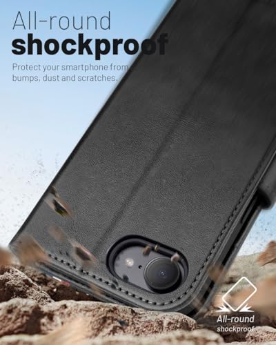 OCASE for iPhone 17e/iPhone 16e Wallet Case, Card Holder, Spliced Gray | RFID Blocking, Kickstand, Magnetic Closure, PU Leather Flip Folio, Shockproof TPU Shell, Protective Phone Cover (6.1") - color: Spliced Gray