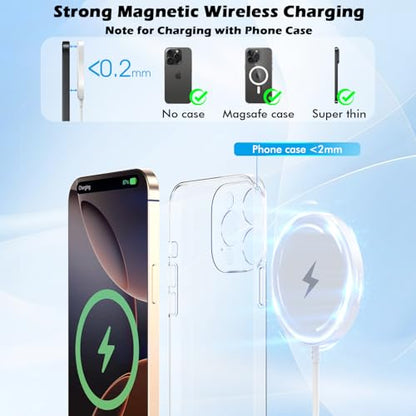 Magnetic Charger for iPhone 17,Mag-Safe Fast Wireless Charging 2Pack 15W 6Foot Magnetic Apple Charger Pad with 2Pack USB C PD Fast Charging Block for iPhone 17/17 Pro/16 ProMax/Plus/15,AirPods 3/Pro 2 - size: 6FT