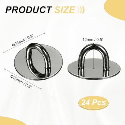 PATIKIL Metal Phone Charm Hook 0.9", 24Pcs Adhesive Circle Shaped Phone Finger Grip Hook Smartphones Keychain Ring Charm Loop for DIY Tablet Case Accessories, Black - color: Black