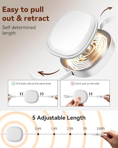 65W Fast Charging Retractable Cable, 5 in 1 Multi Charger for Car & Travel