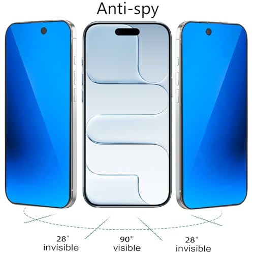 2 Pack Anti-Blue Privacy Tempered Glass for iPhone Air Anti-Spy Screen Protector Film Electroplated Gradient Blue 6.5 inch - size: For iPhone Air